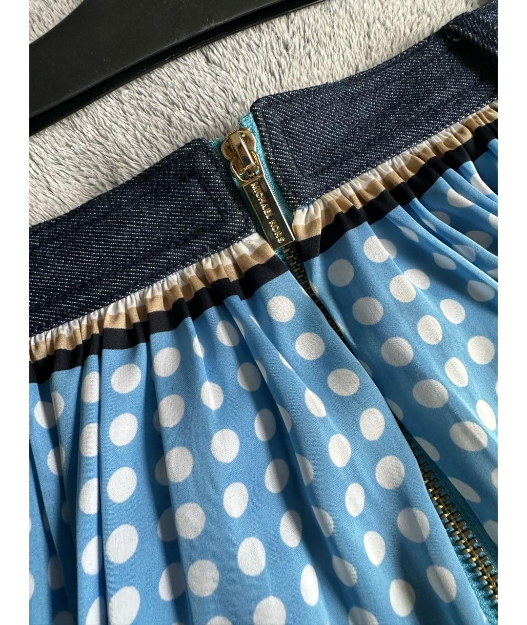 MICHAEL KORS Голубая полиэстеровая юбка миди, фото 6