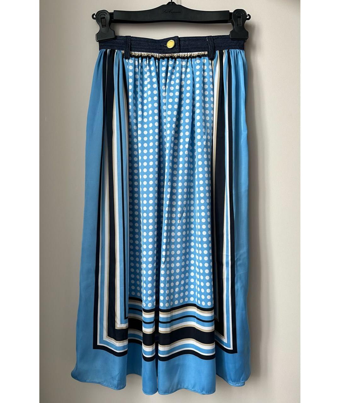 MICHAEL KORS Голубая полиэстеровая юбка миди, фото 7