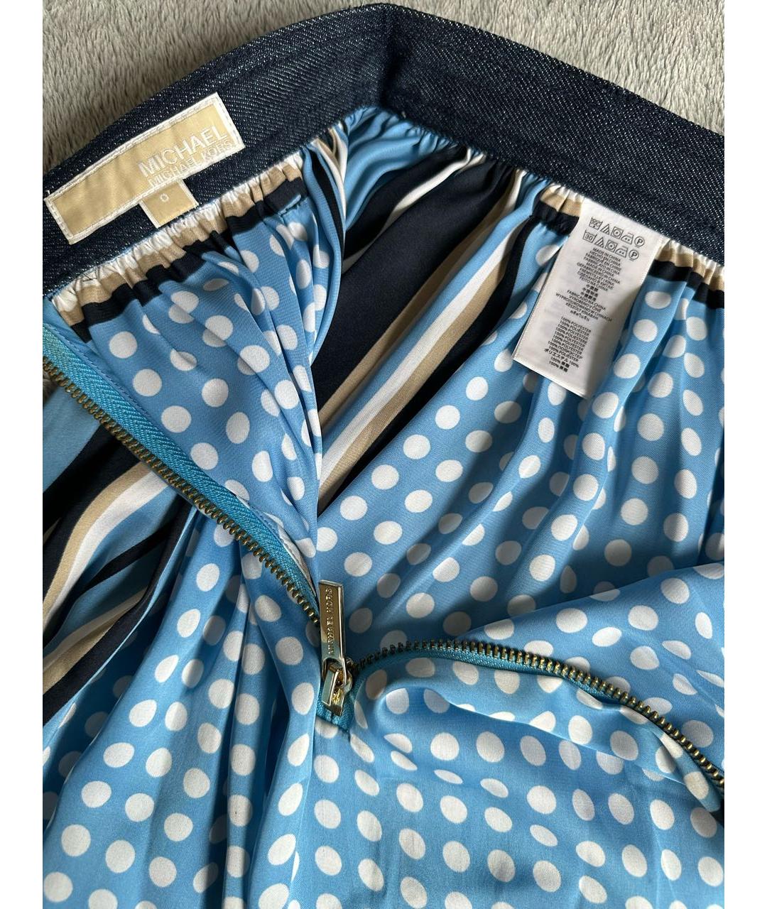 MICHAEL KORS Голубая полиэстеровая юбка миди, фото 3