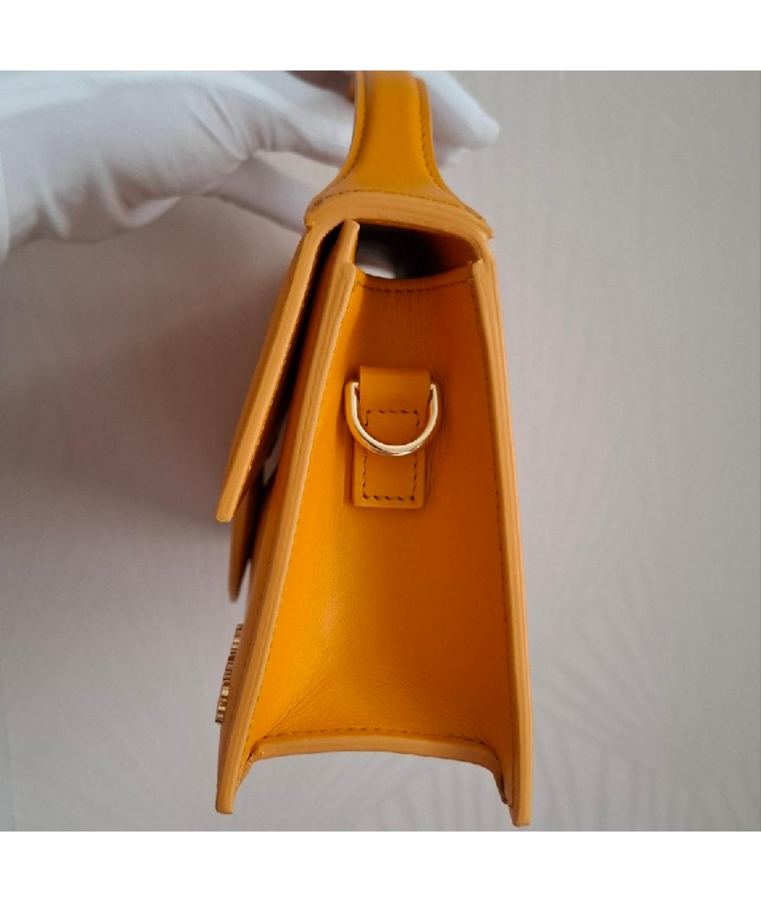 JACQUEMUS Оранжевая кожаная сумка через плечо, фото 8
