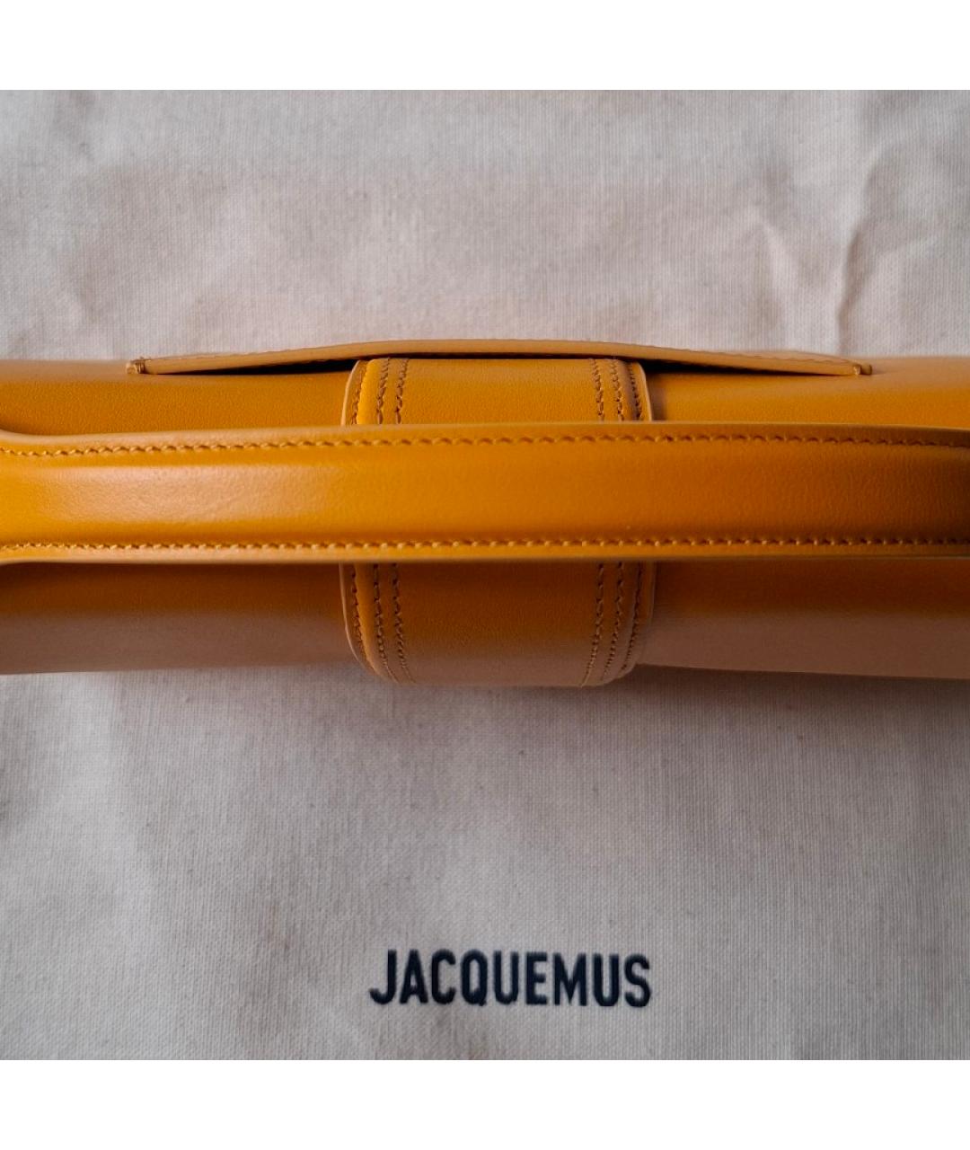 JACQUEMUS Оранжевая кожаная сумка через плечо, фото 3