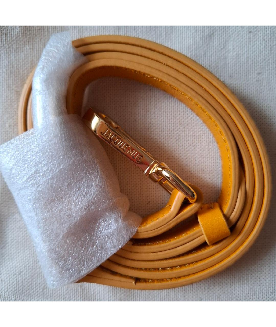 JACQUEMUS Оранжевая кожаная сумка через плечо, фото 7