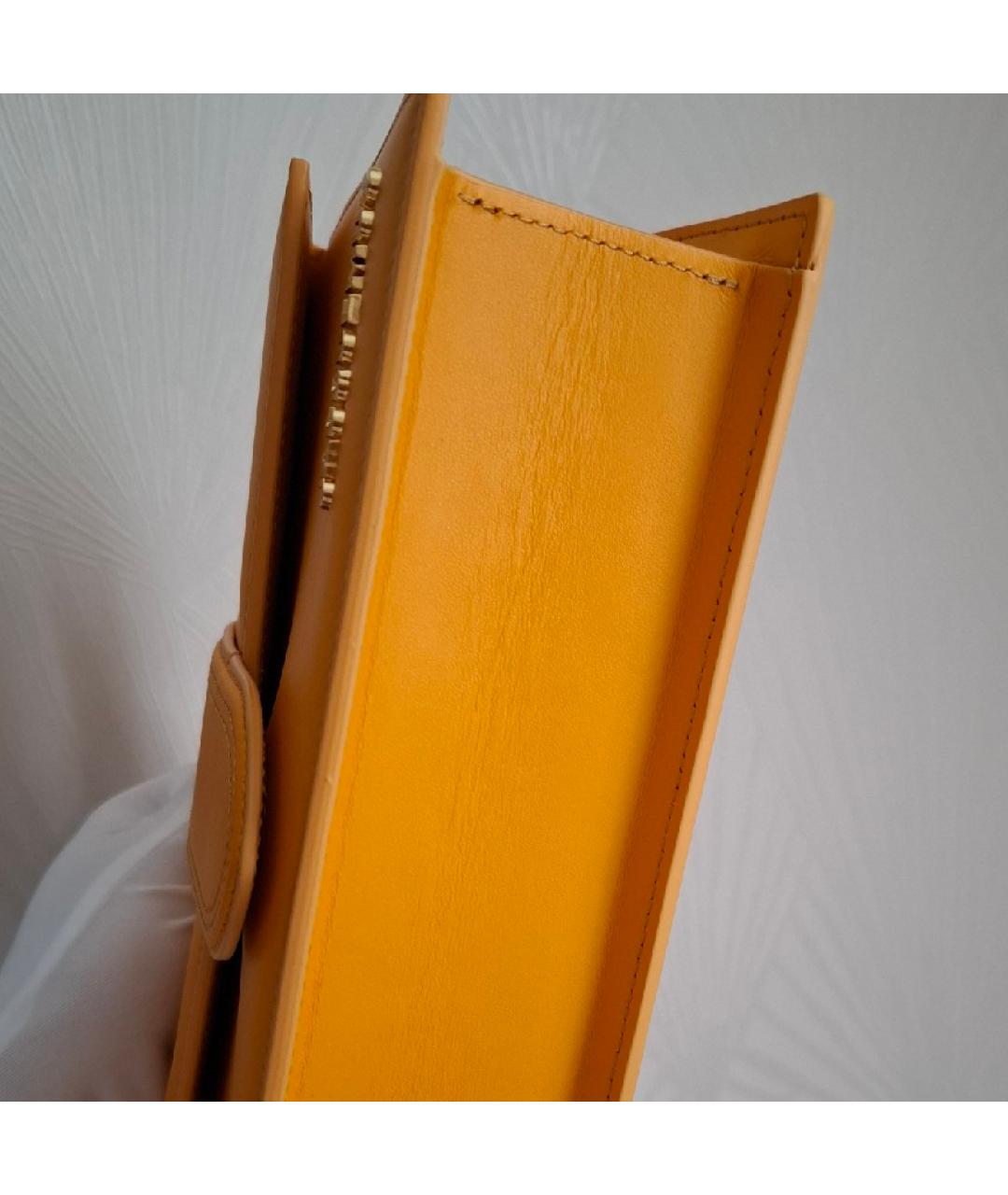 JACQUEMUS Оранжевая кожаная сумка через плечо, фото 9