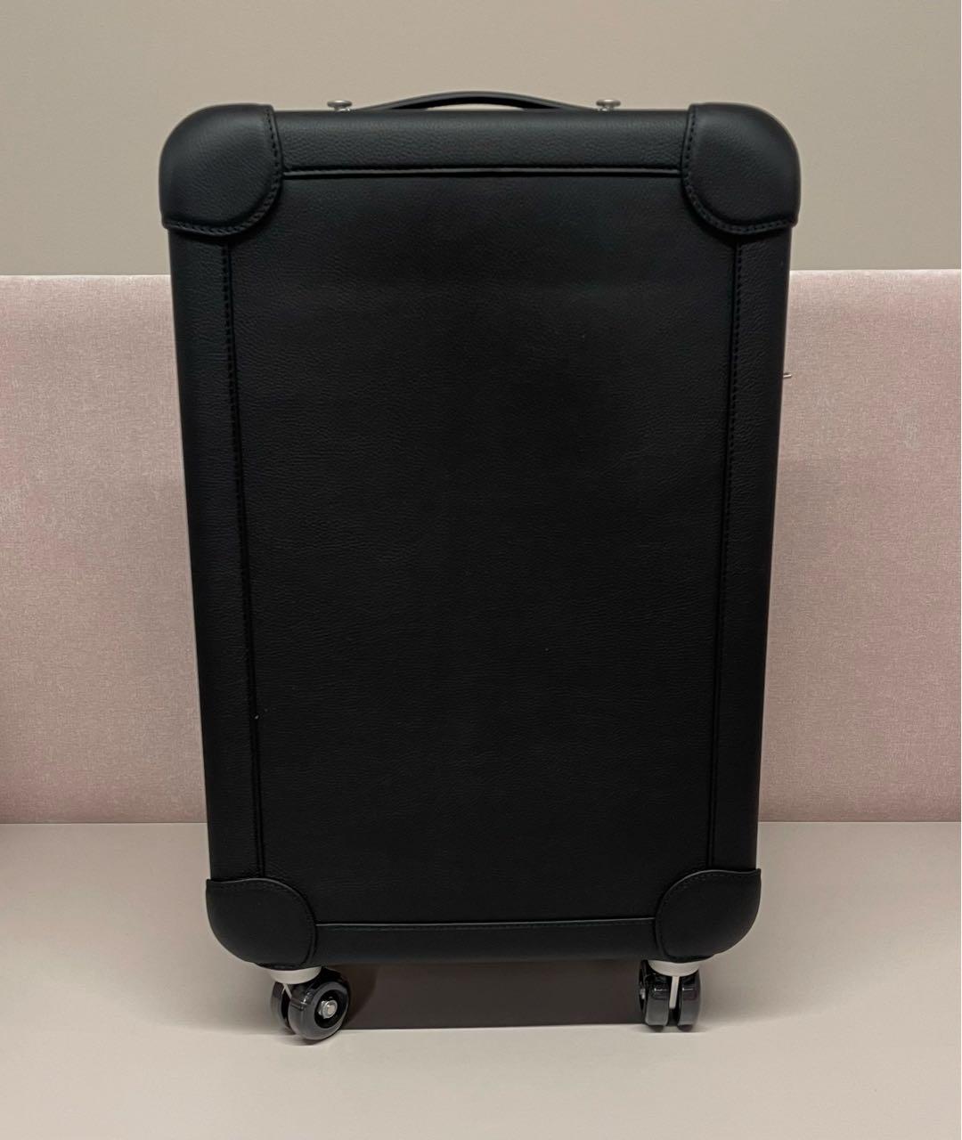 HERMES Черный кожаный чемодан, фото 5