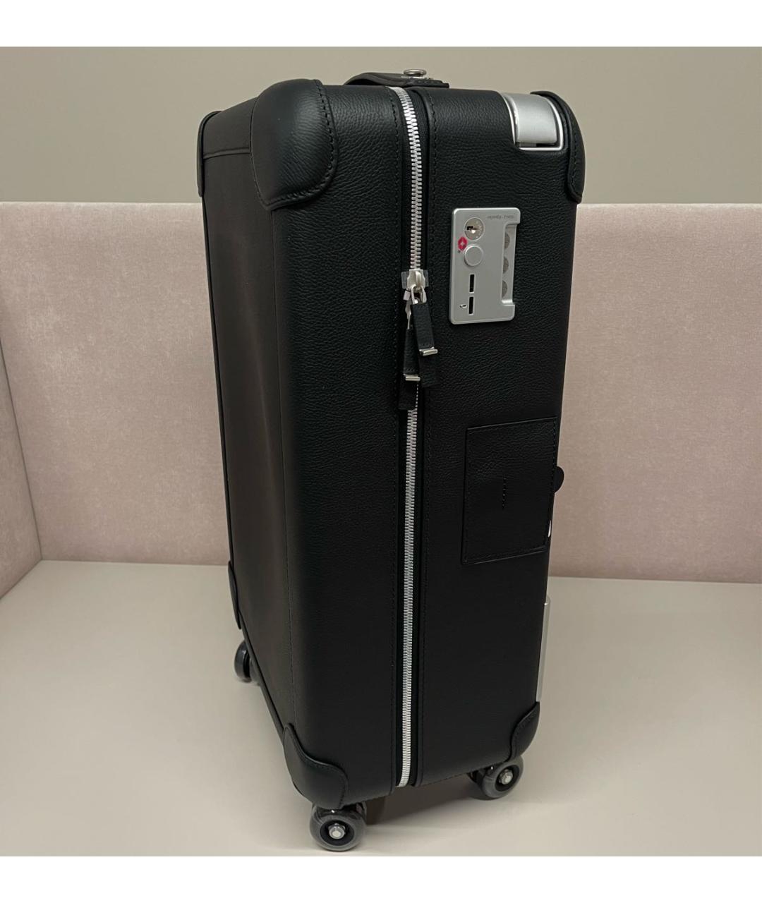 HERMES Черный кожаный чемодан, фото 2