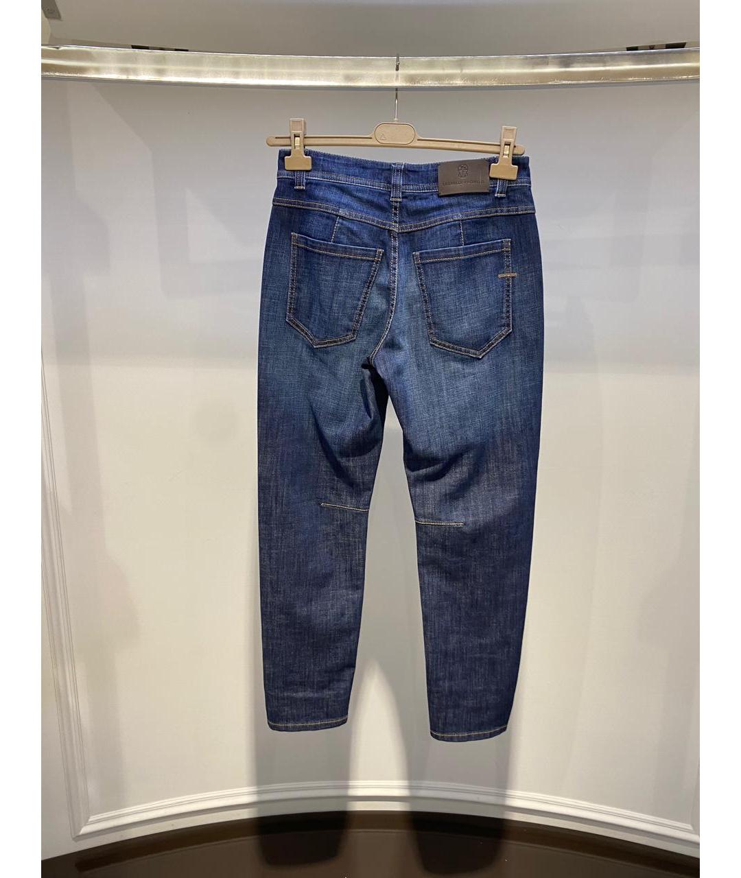 BRUNELLO CUCINELLI Темно-синие прямые джинсы, фото 2