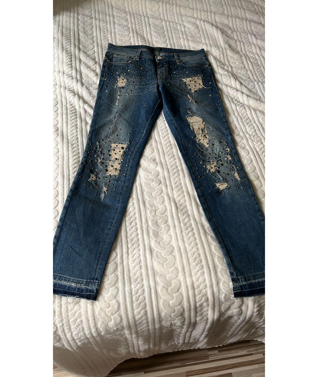 PINKO Синие хлопко-эластановые джинсы слим, фото 8