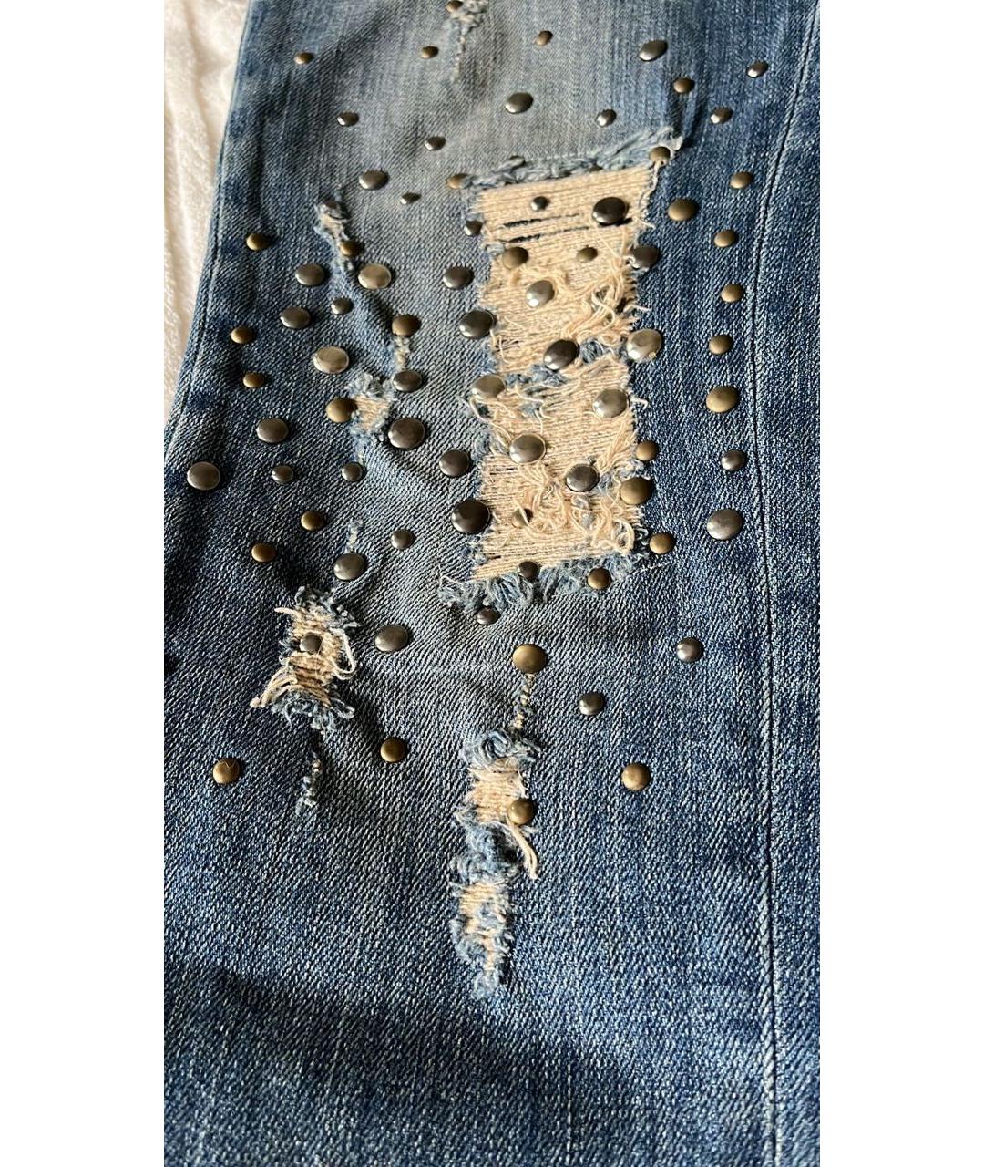 PINKO Синие хлопко-эластановые джинсы слим, фото 4