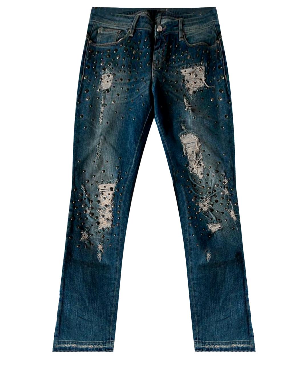 PINKO Синие хлопко-эластановые джинсы слим, фото 1