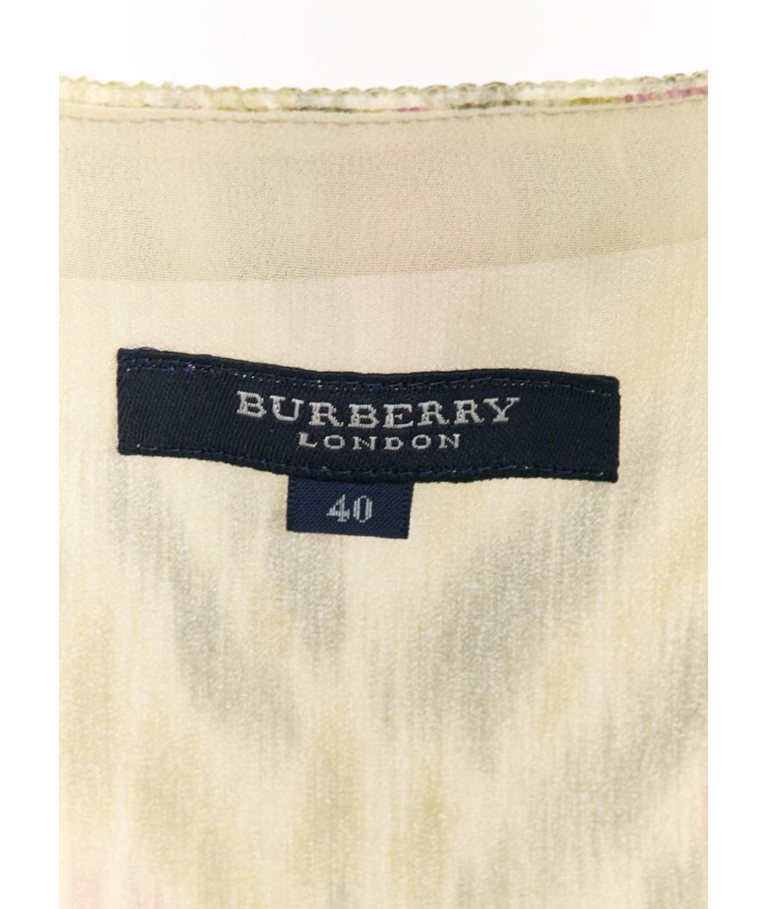 BURBERRY Бежевое шелковое коктейльное платье, фото 3