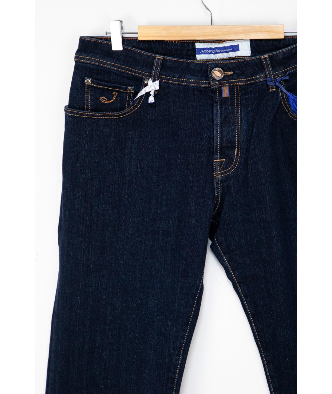 JACOB COHEN Темно-синие хлопковые прямые джинсы, фото 3