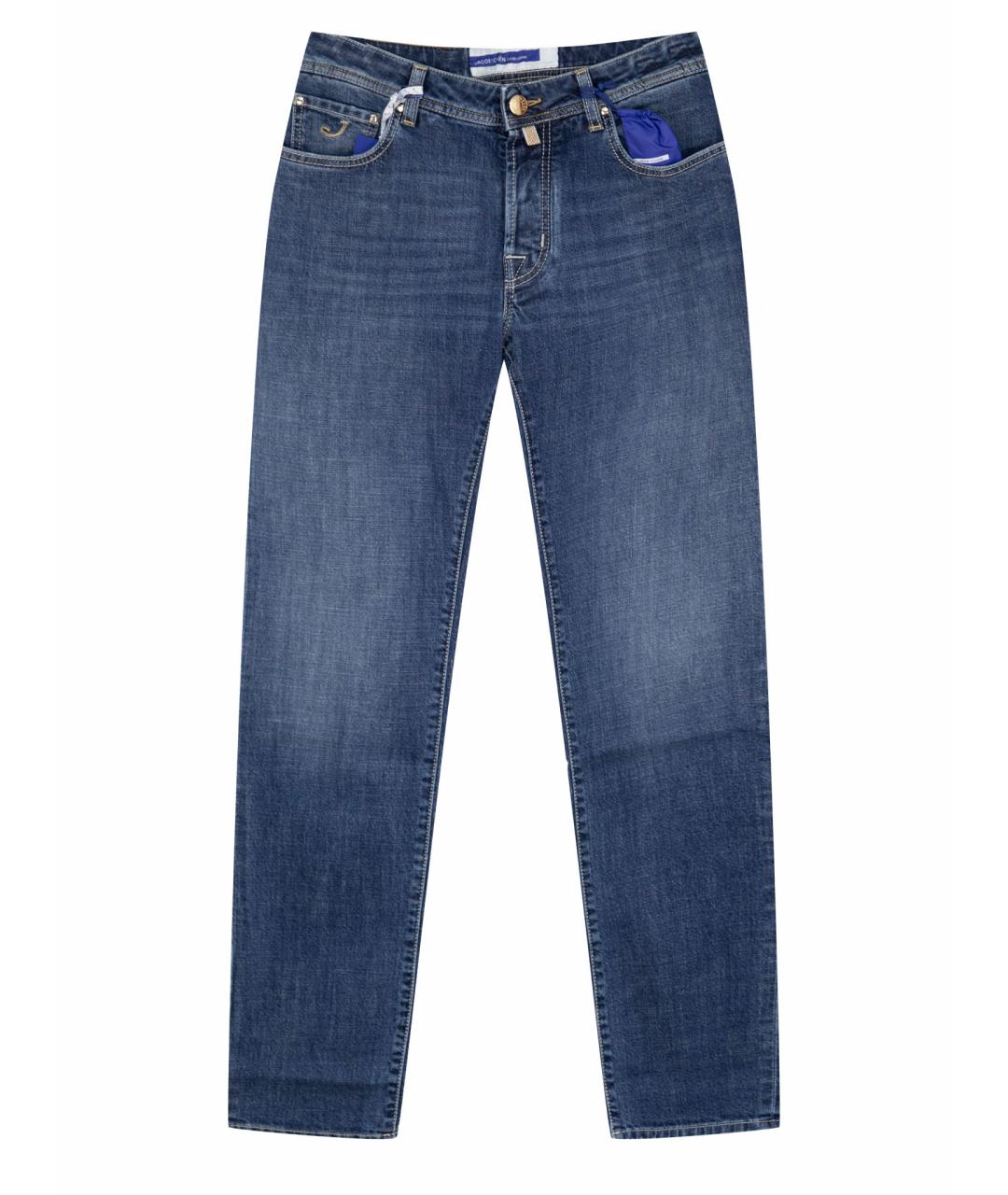 JACOB COHEN Синие хлопковые прямые джинсы, фото 1