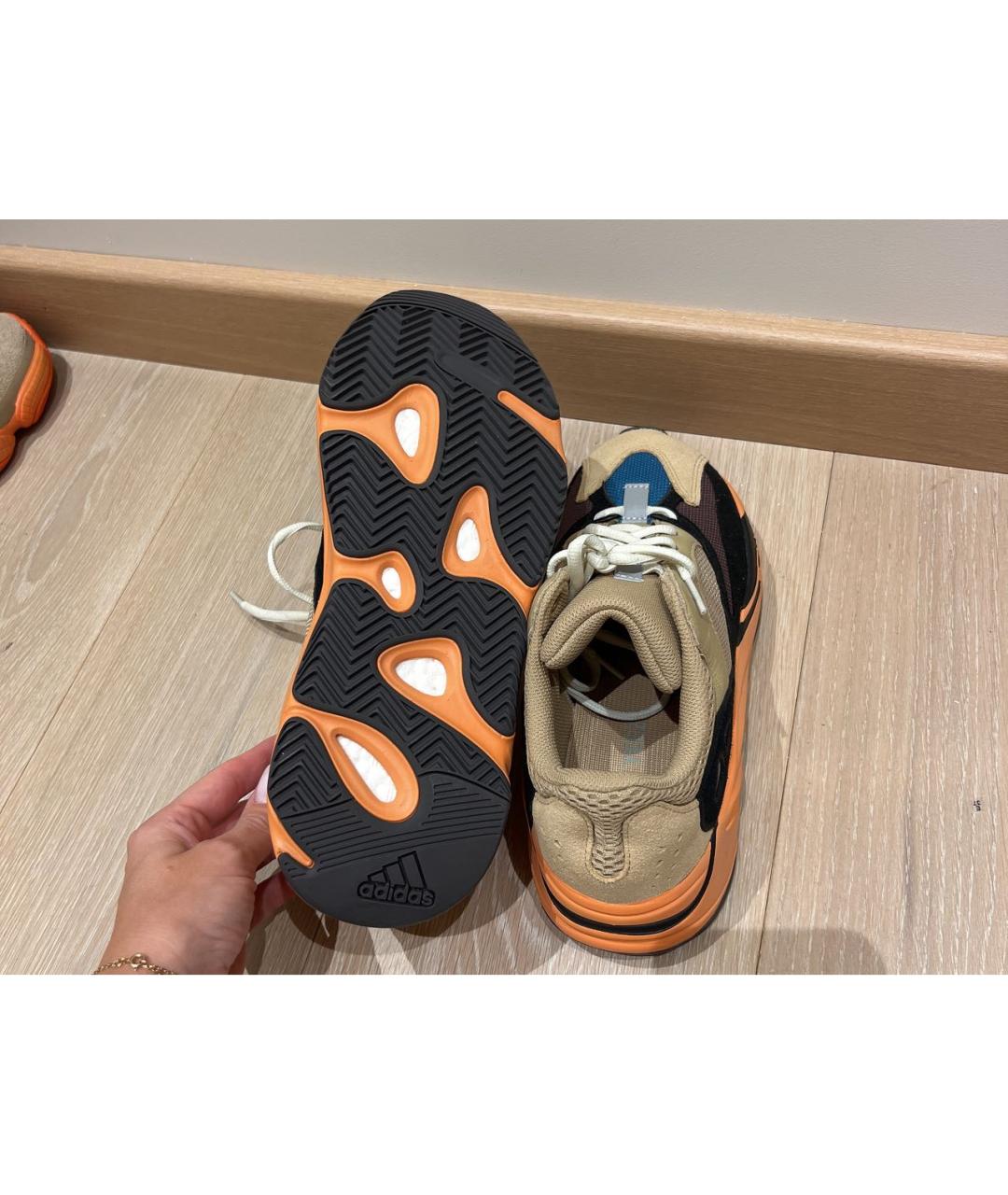 ADIDAS YEEZY Оранжевое замшевые кроссовки, фото 5