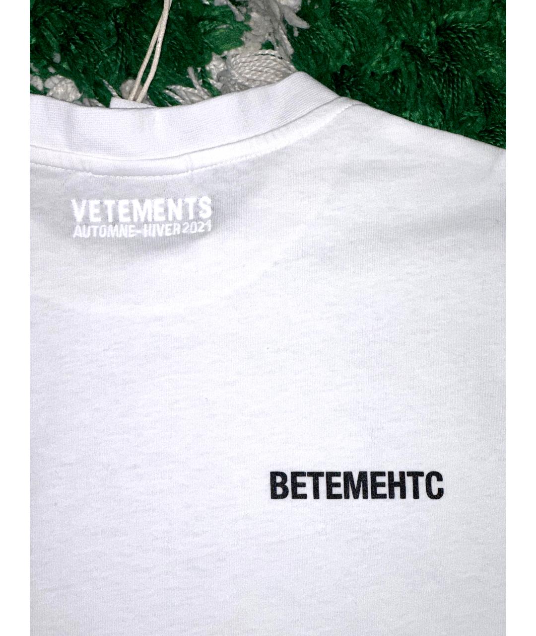 VETEMENTS Белая хлопковая футболка, фото 4