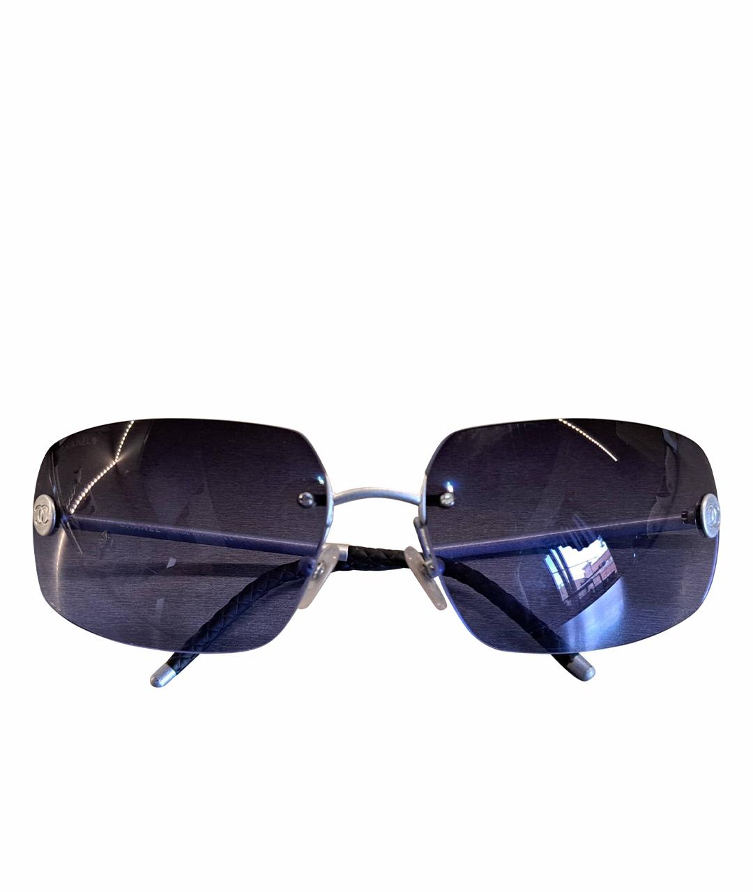 CHANEL PRE-OWNED Фиолетовые металлические солнцезащитные очки, фото 1