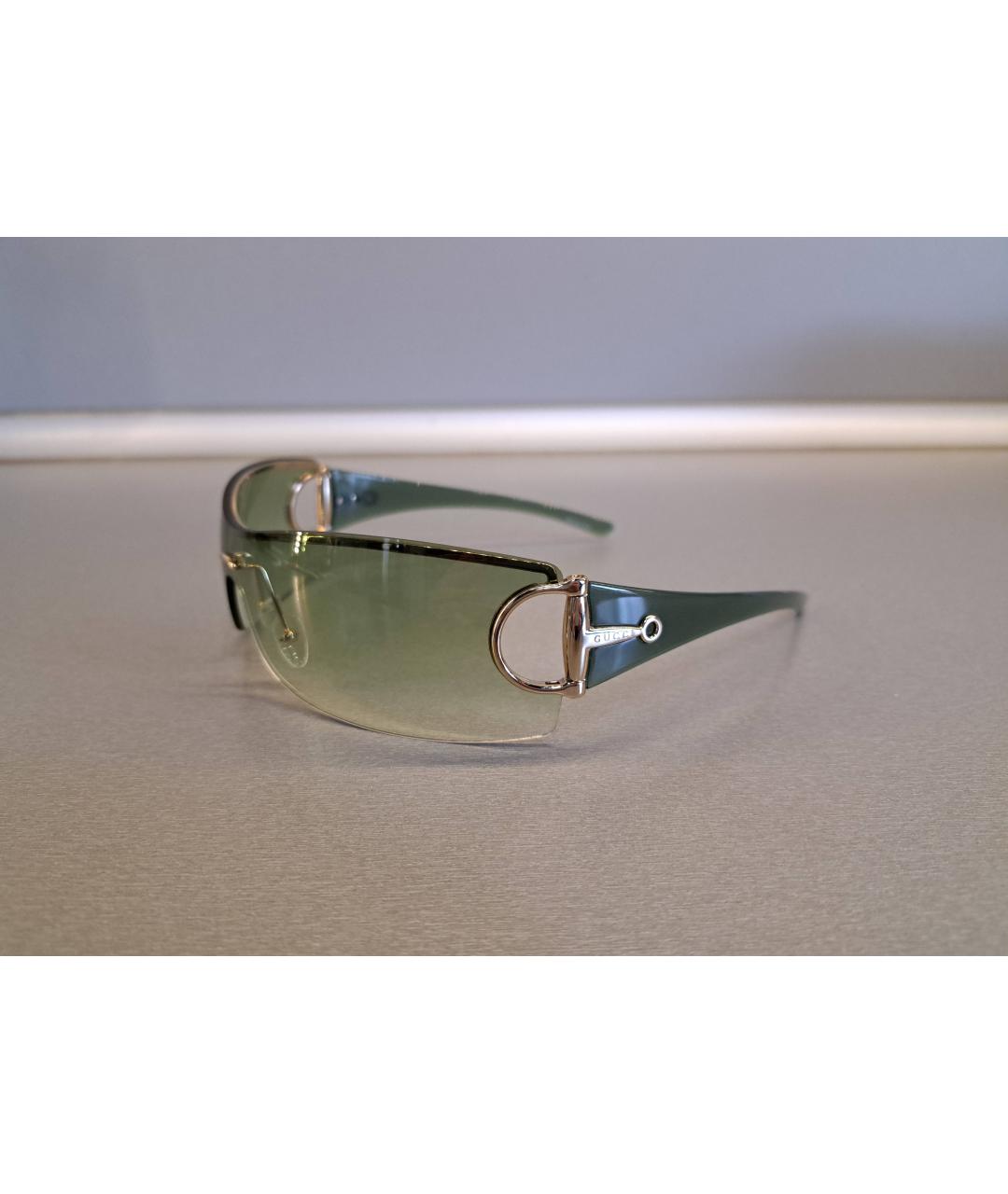 GUCCI Зеленые пластиковые солнцезащитные очки, фото 9