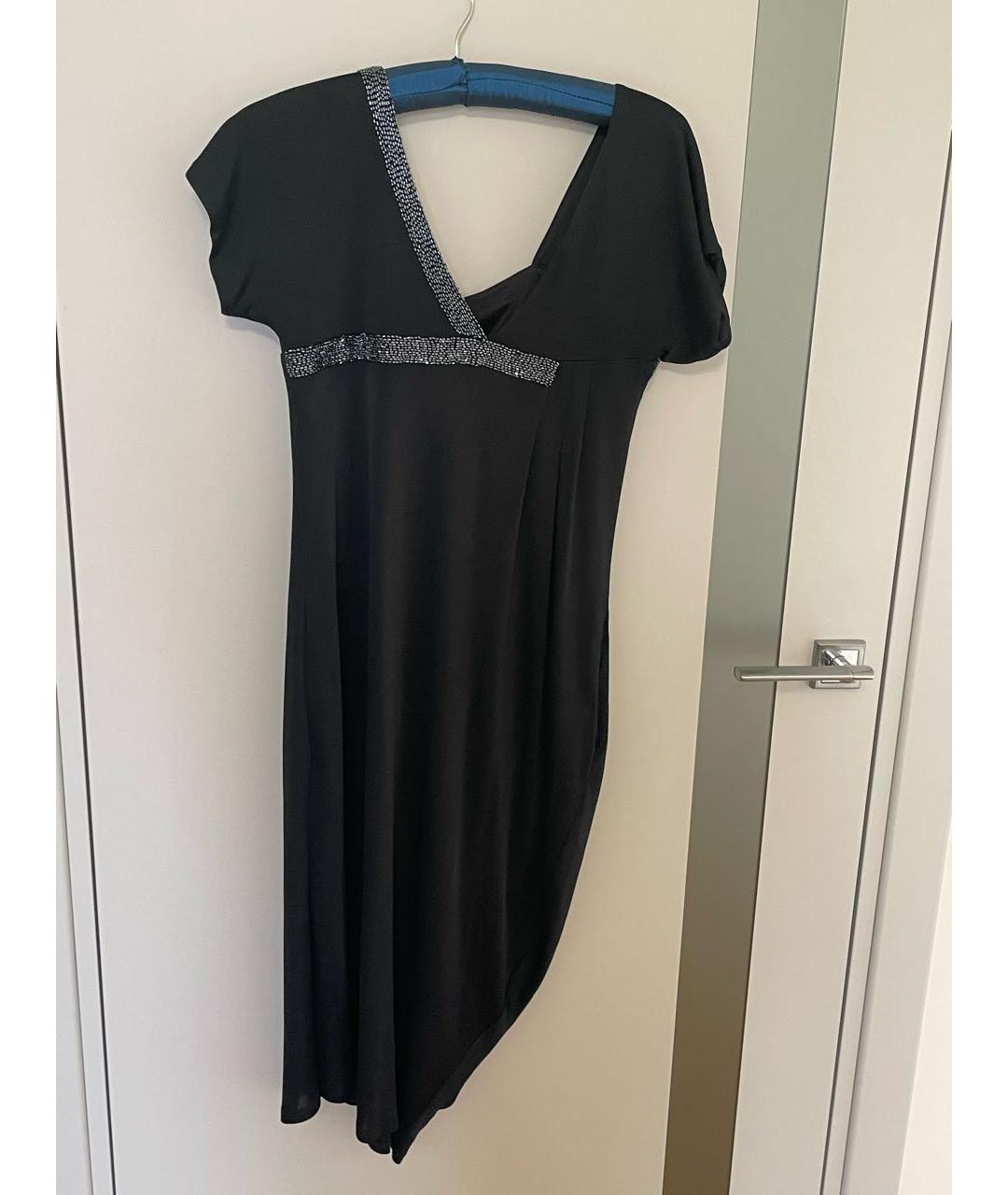 EMPORIO ARMANI Черное полиэстеровое вечернее платье, фото 2