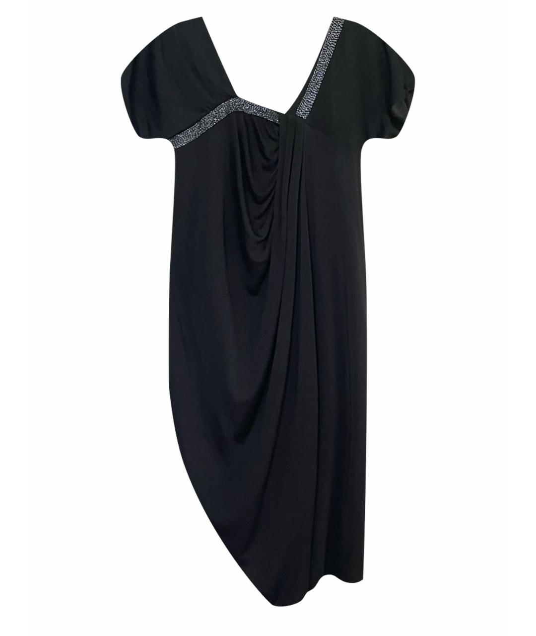 EMPORIO ARMANI Черное полиэстеровое вечернее платье, фото 1