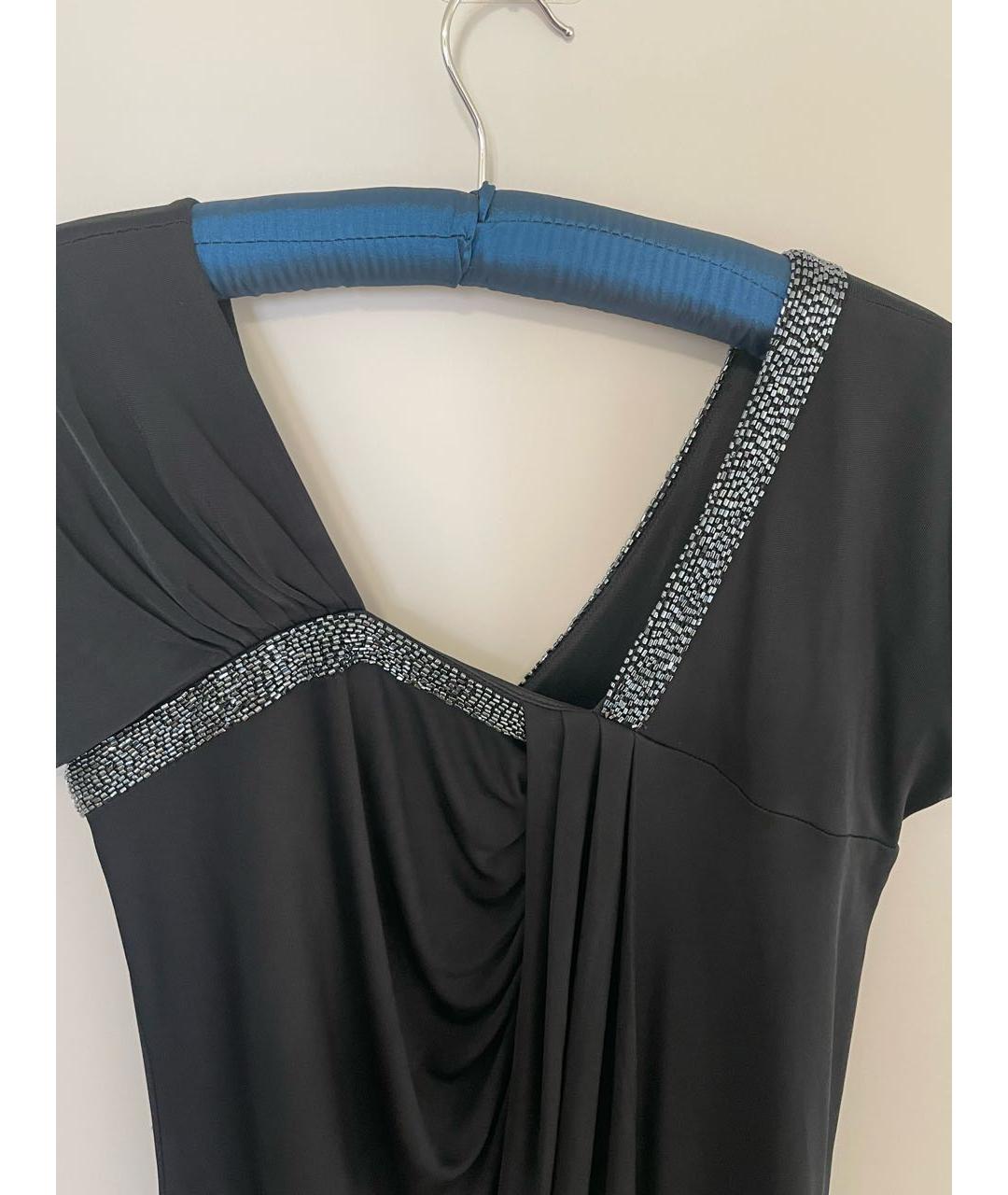 EMPORIO ARMANI Черное полиэстеровое вечернее платье, фото 8