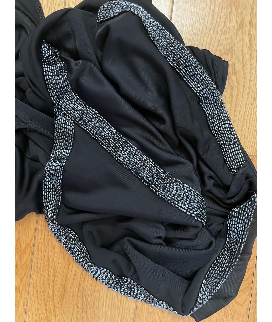 EMPORIO ARMANI Черное полиэстеровое вечернее платье, фото 6