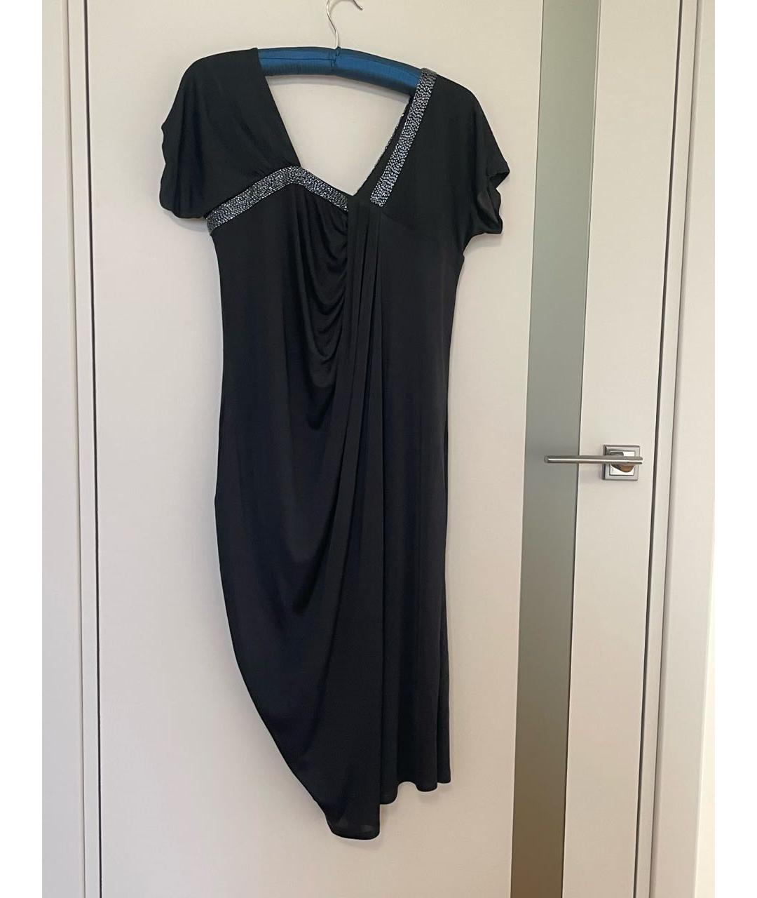 EMPORIO ARMANI Черное полиэстеровое вечернее платье, фото 9