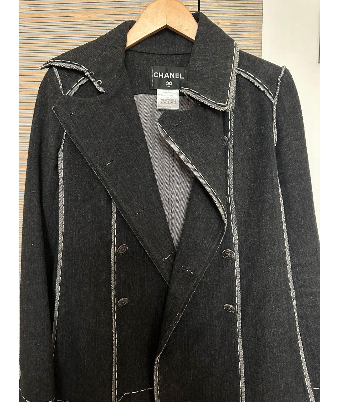 CHANEL Черный хлопковый жакет/пиджак, фото 2
