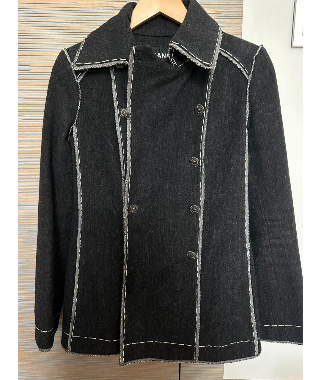 CHANEL Черный хлопковый жакет/пиджак, фото 6