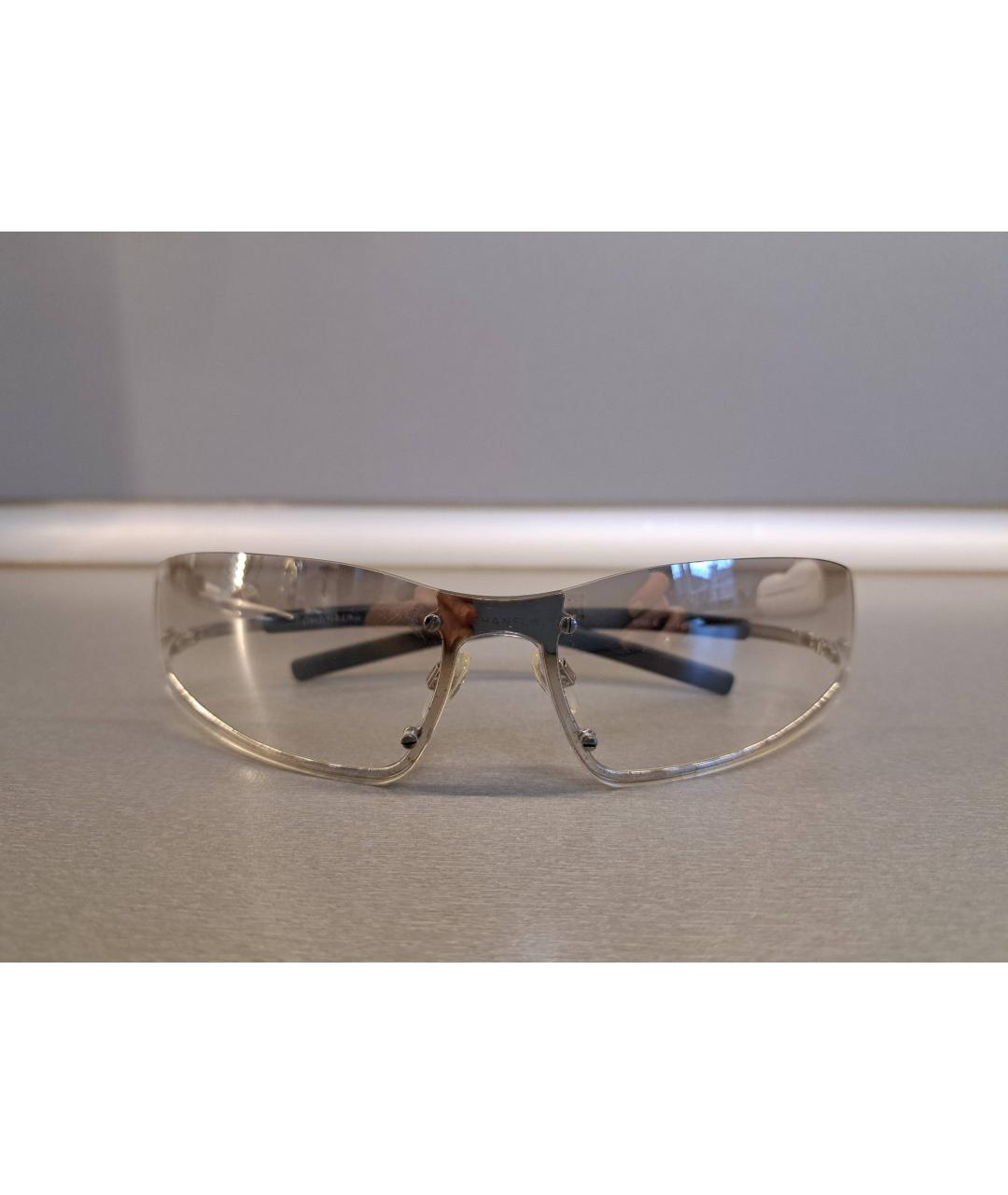 CHANEL PRE-OWNED Белые пластиковые солнцезащитные очки, фото 7