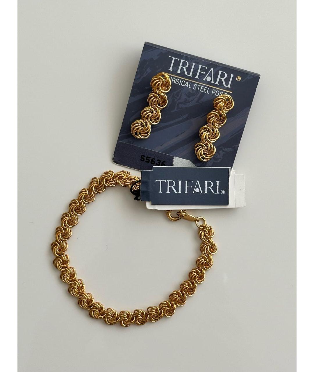 TRIFARI Золотой металлический комплект, фото 6