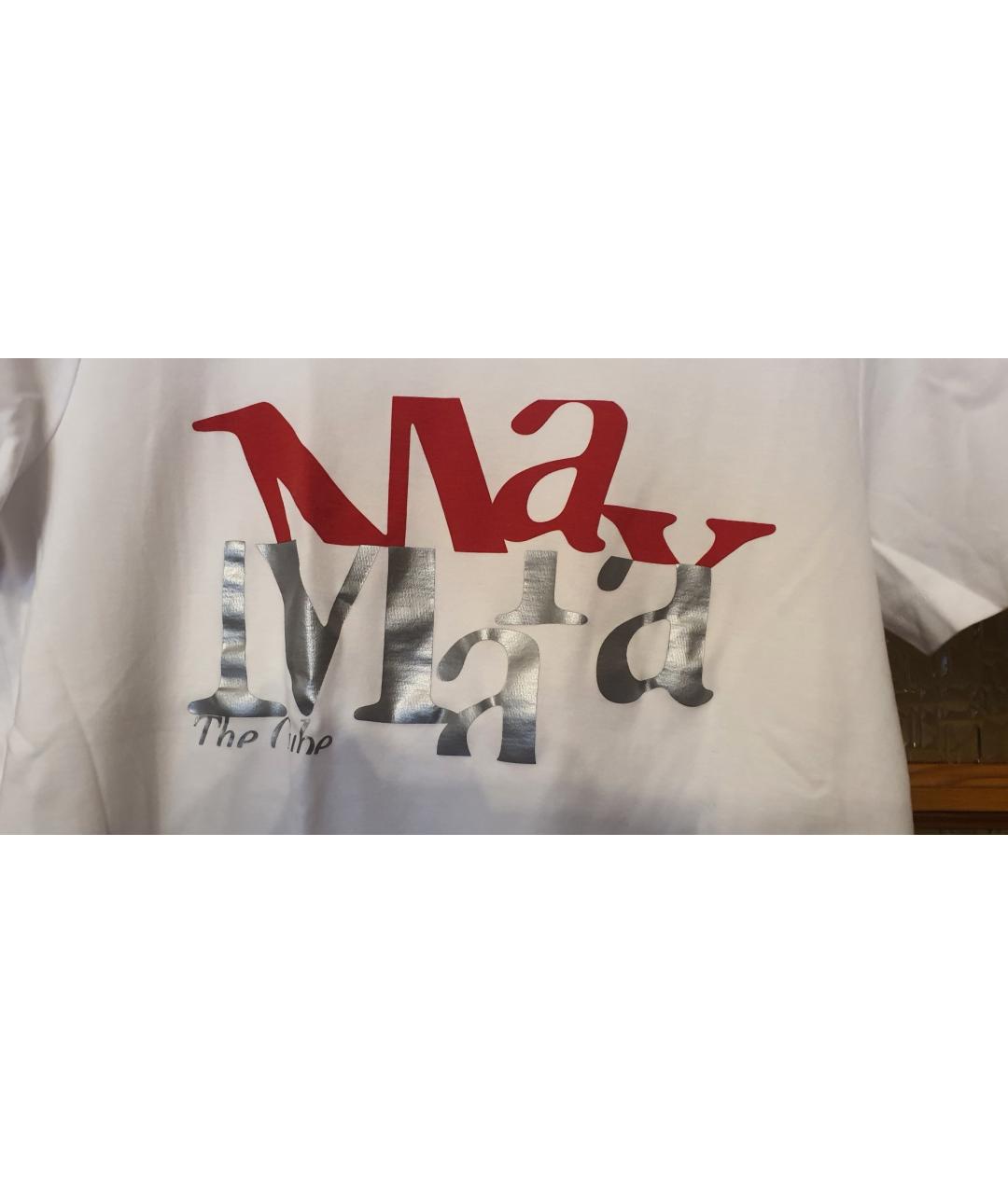 MAX MARA Белая хлопковая футболка, фото 5