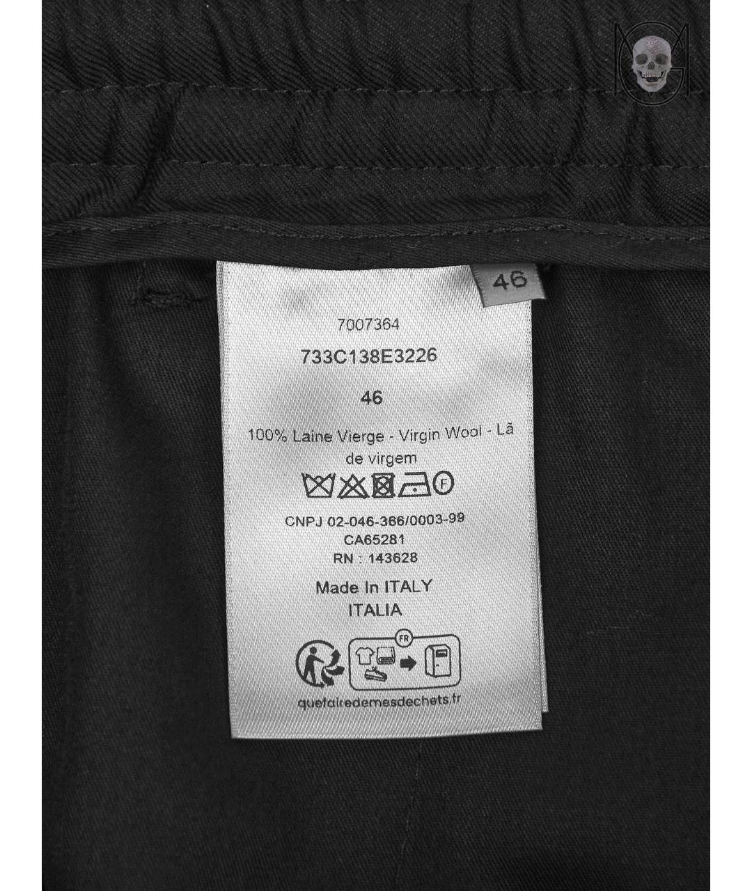 CHRISTIAN DIOR PRE-OWNED Черные шерстяные повседневные брюки, фото 5