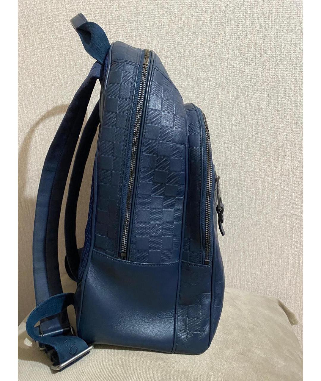 LOUIS VUITTON Темно-синий рюкзак из искусственной кожи, фото 5