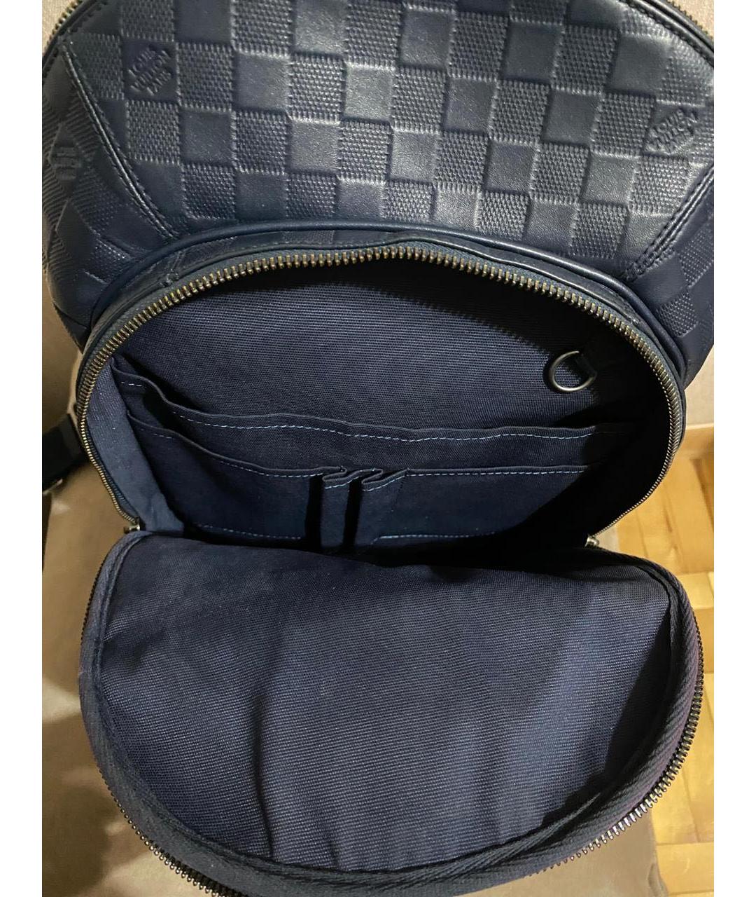 LOUIS VUITTON Темно-синий рюкзак из искусственной кожи, фото 3