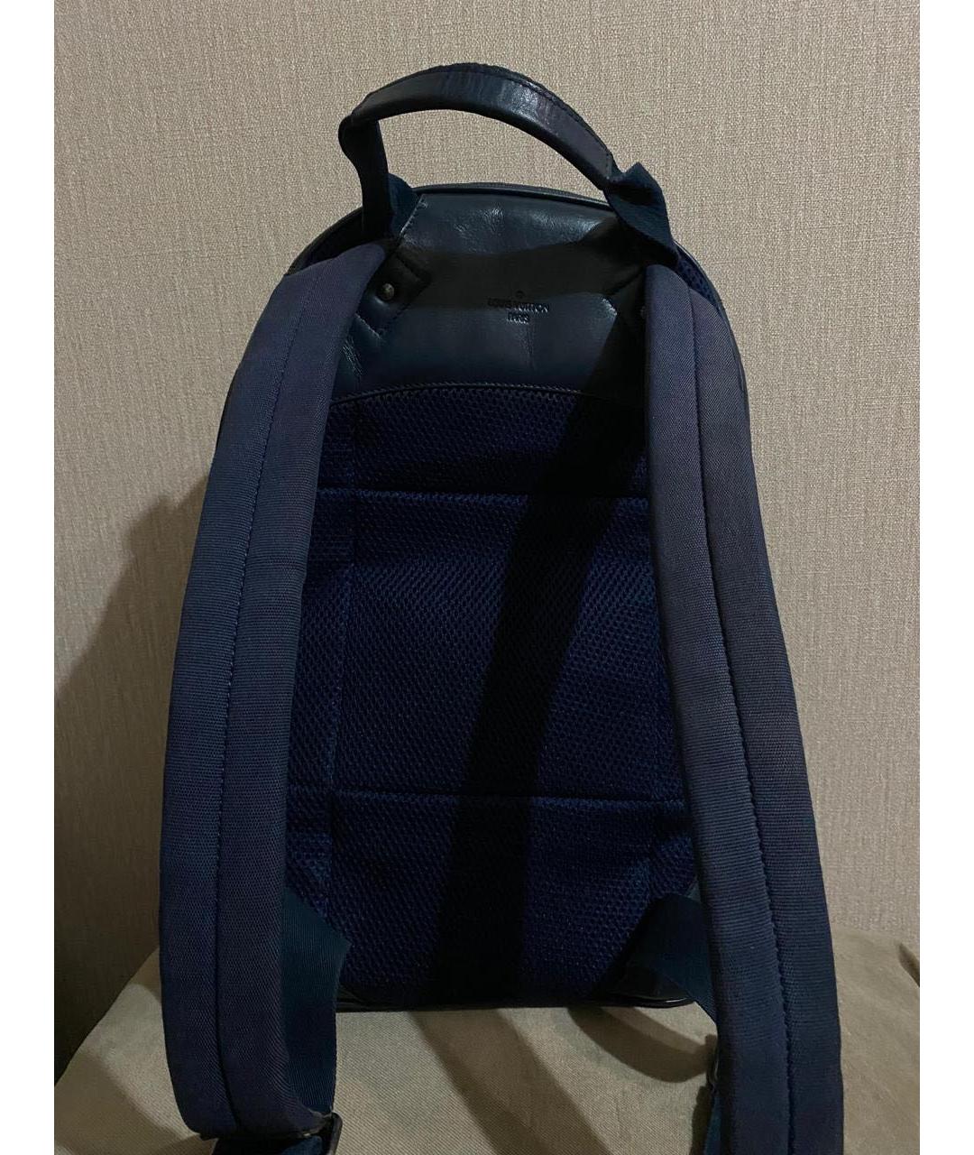 LOUIS VUITTON Темно-синий рюкзак из искусственной кожи, фото 4