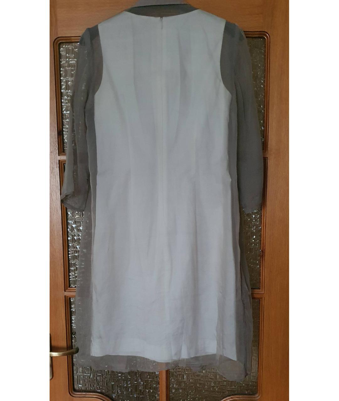 PESERICO Белое хлопко-эластановое повседневное платье, фото 2