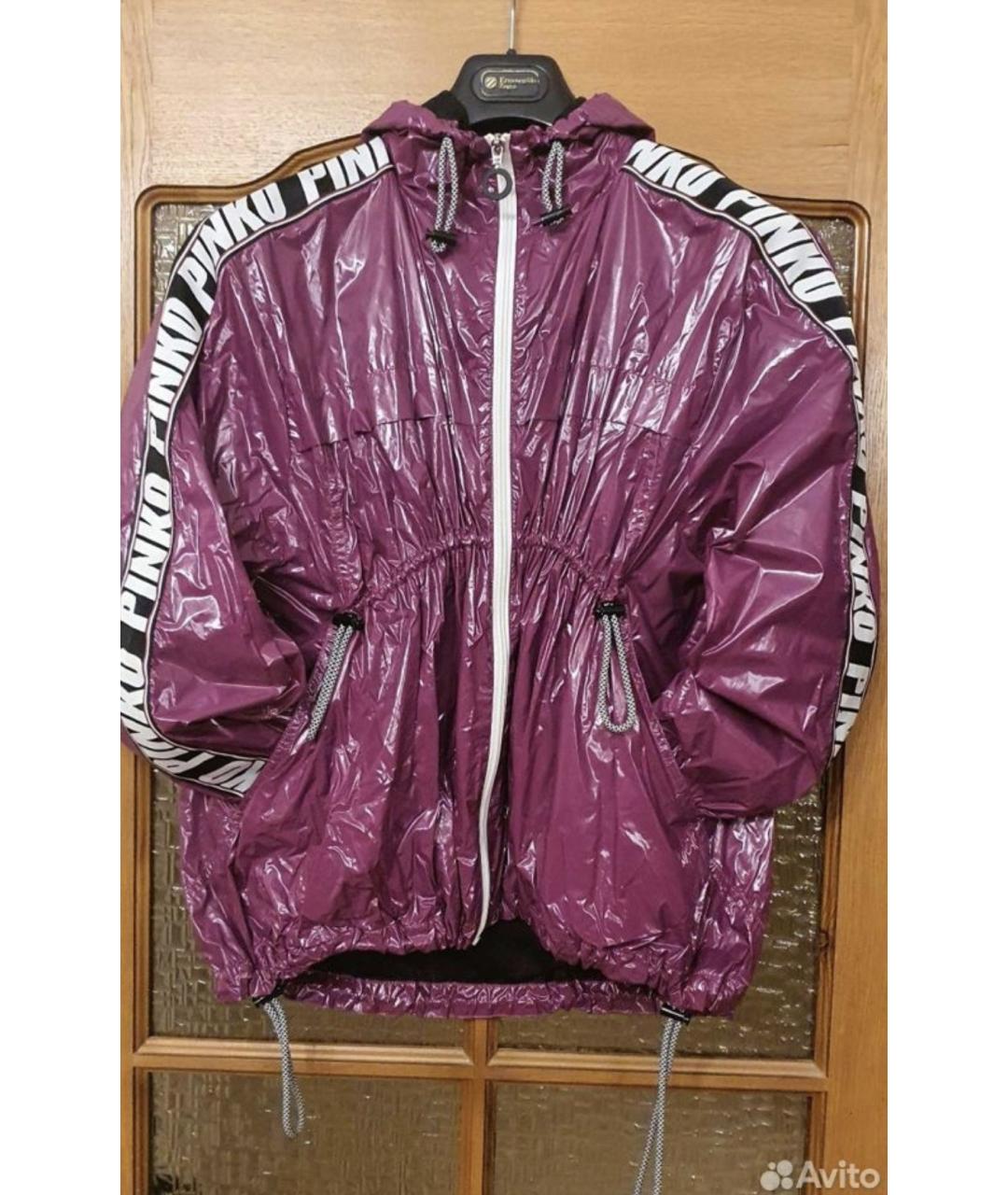 PINKO Фиолетовая полиамидовая куртка, фото 7