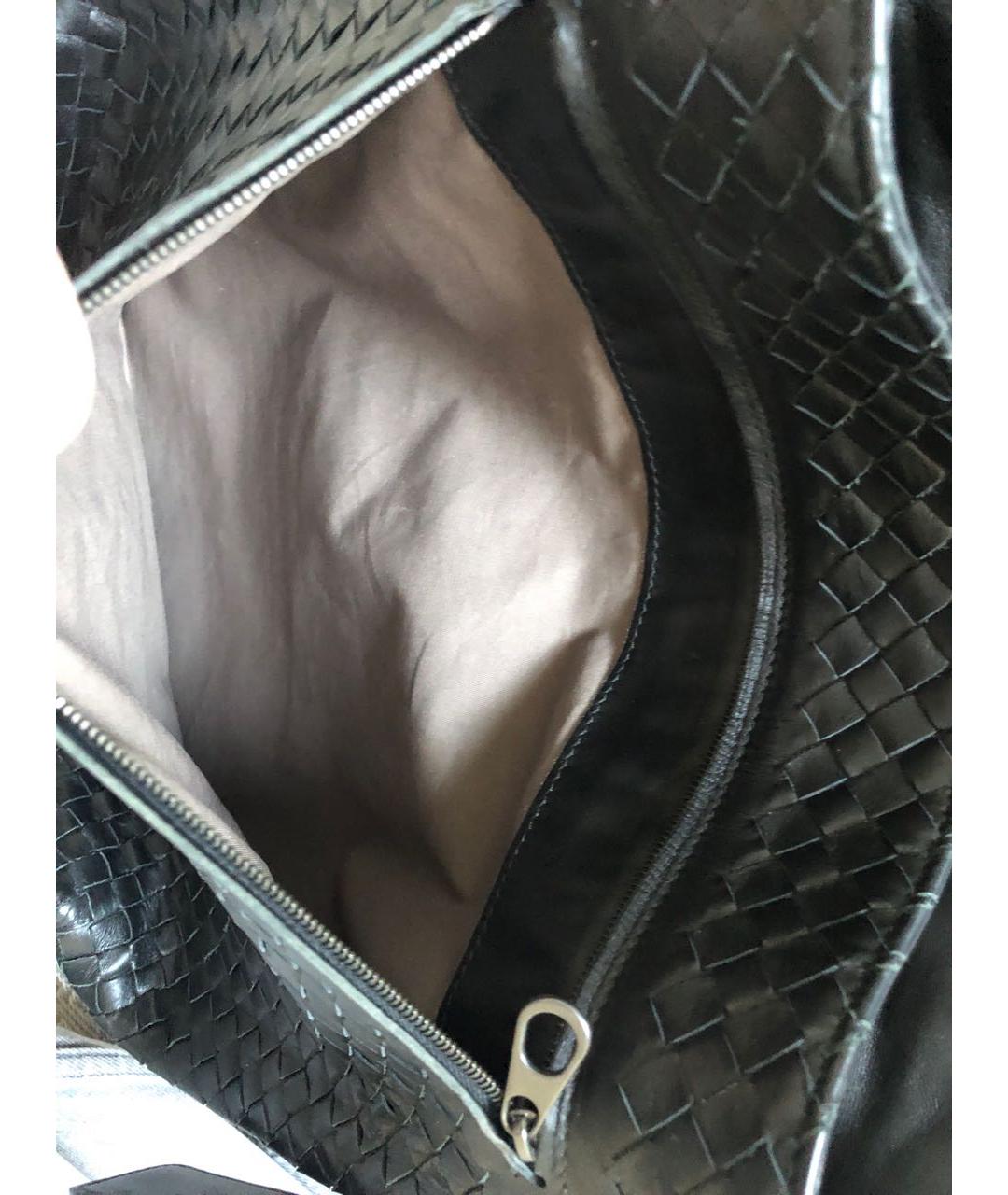 BOTTEGA VENETA Черная кожаная сумка на плечо, фото 5