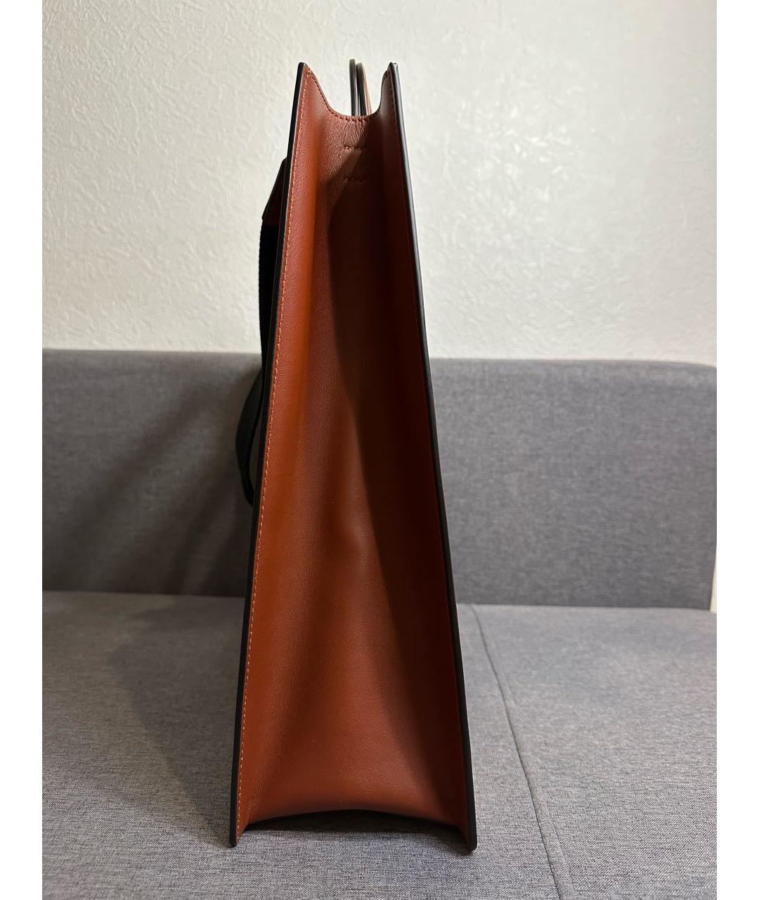VALENTINO Коричневая кожаная сумка с короткими ручками, фото 5