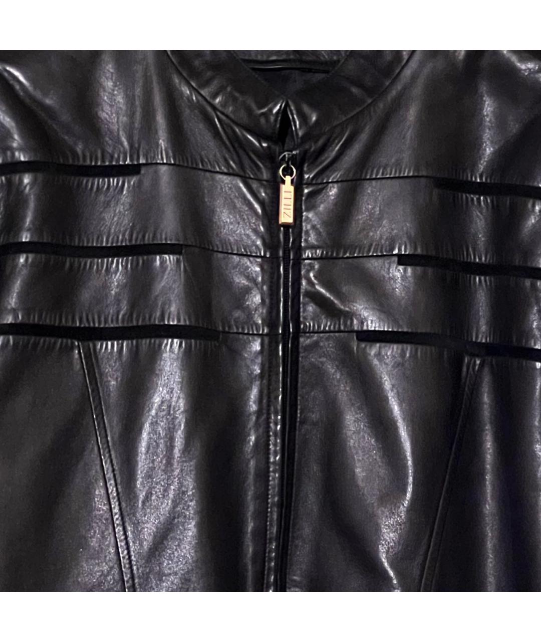 ZILLI Черная кожаная куртка, фото 4