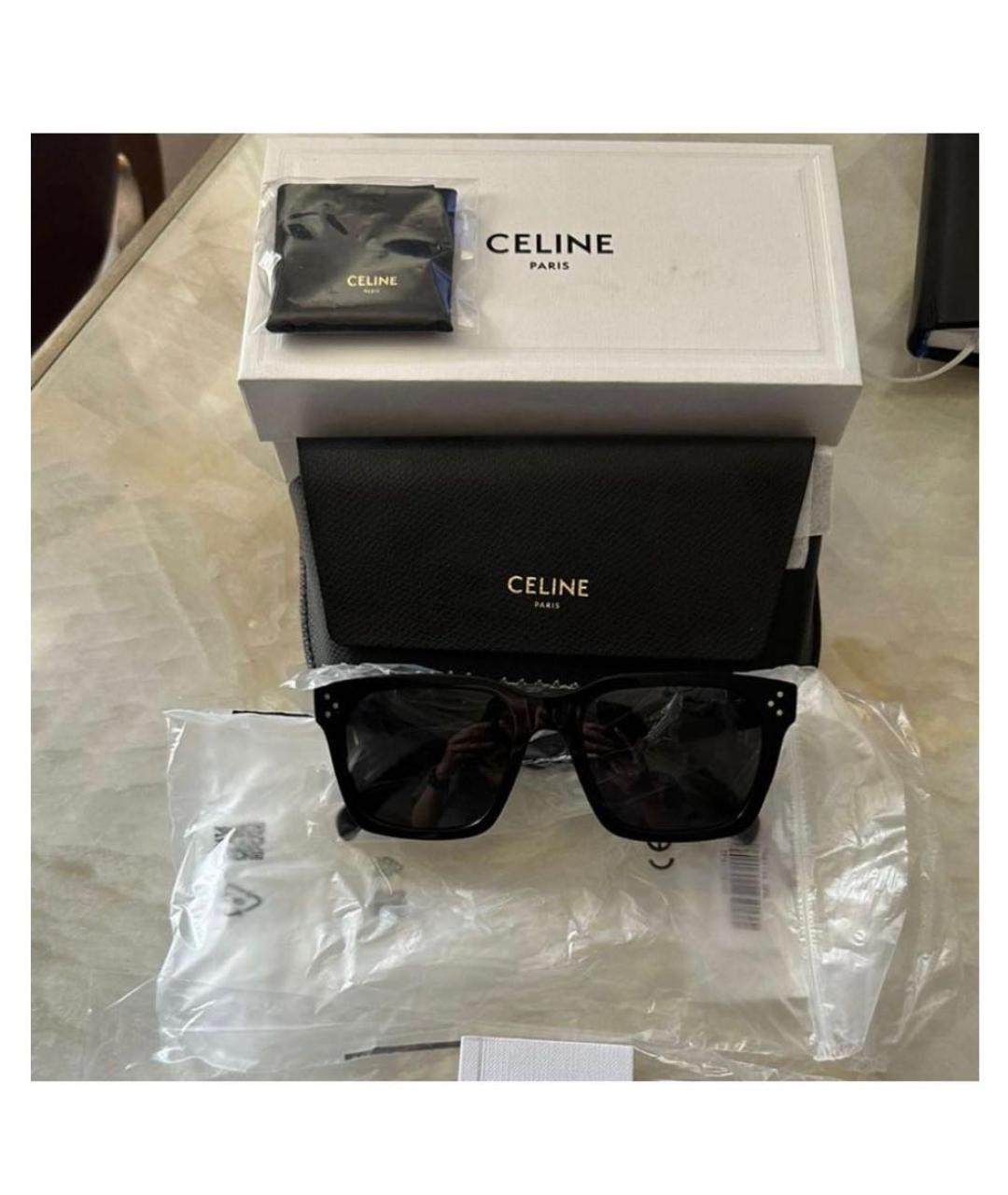 CELINE Черные пластиковые солнцезащитные очки, фото 3
