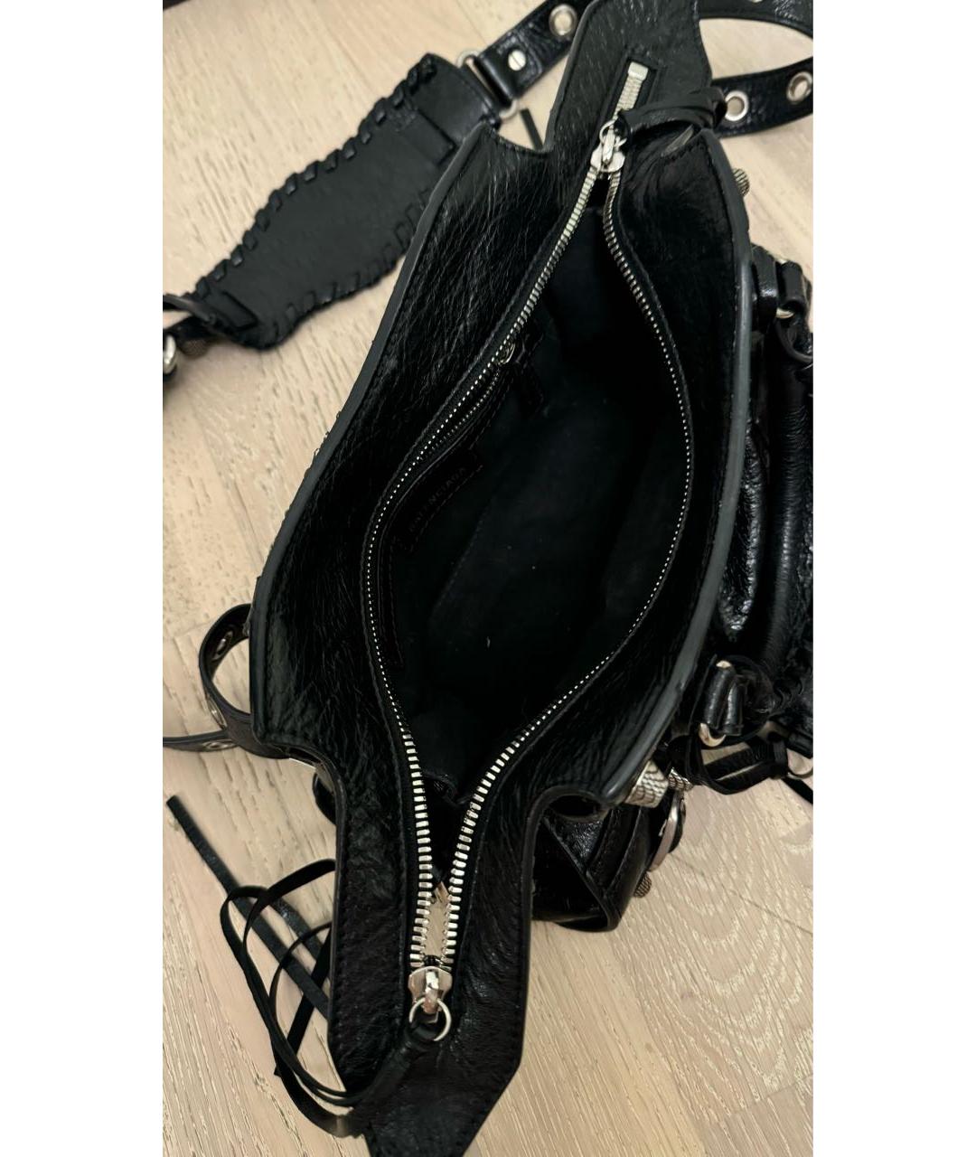 BALENCIAGA Черная кожаная сумка через плечо, фото 4