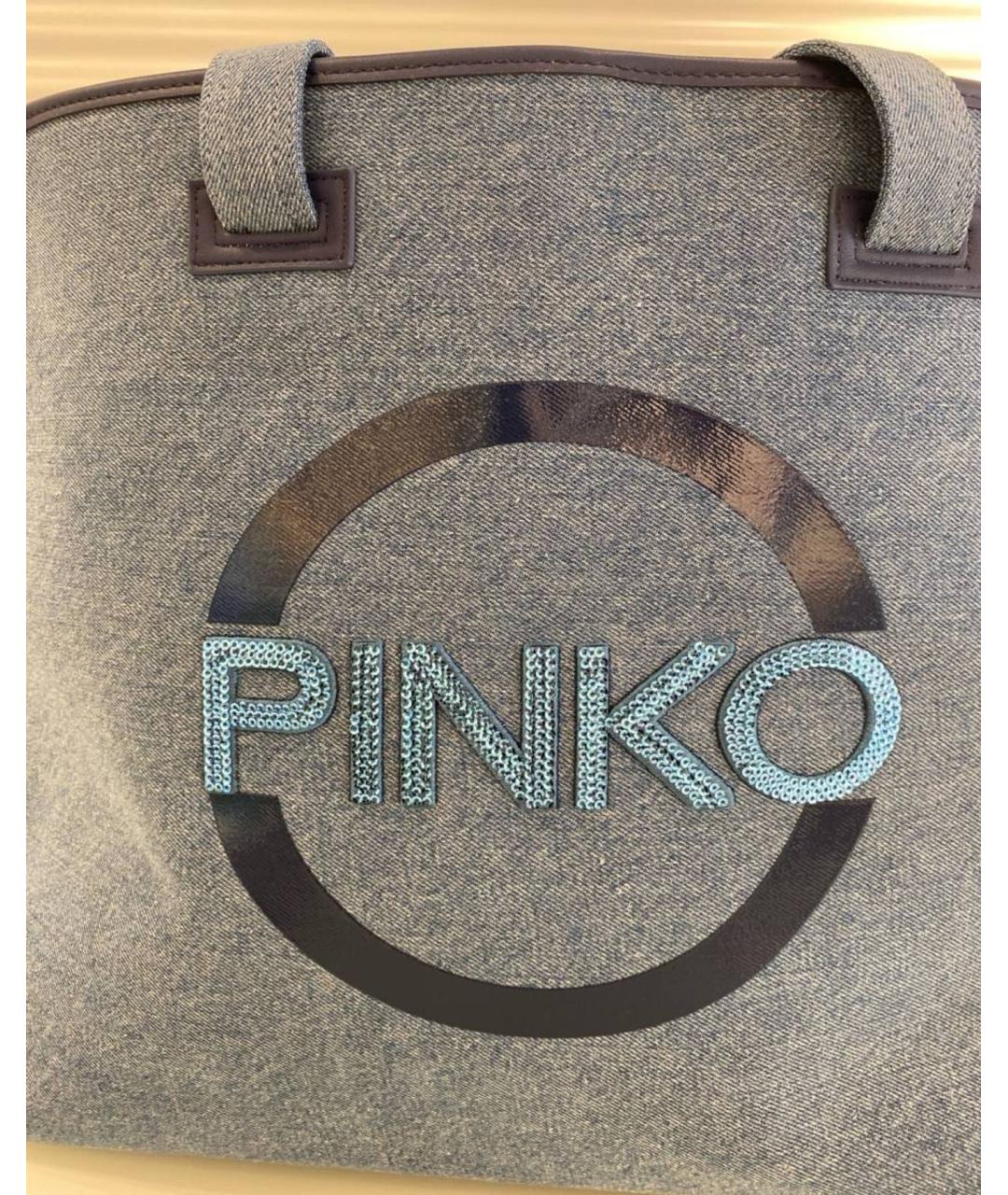 PINKO Синяя деним сумка тоут, фото 9