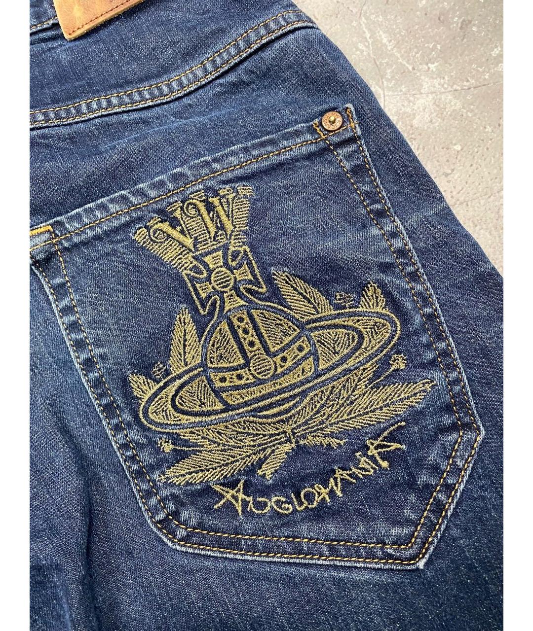 VIVIENNE WESTWOOD Синие хлопко-эластановые джинсы, фото 7