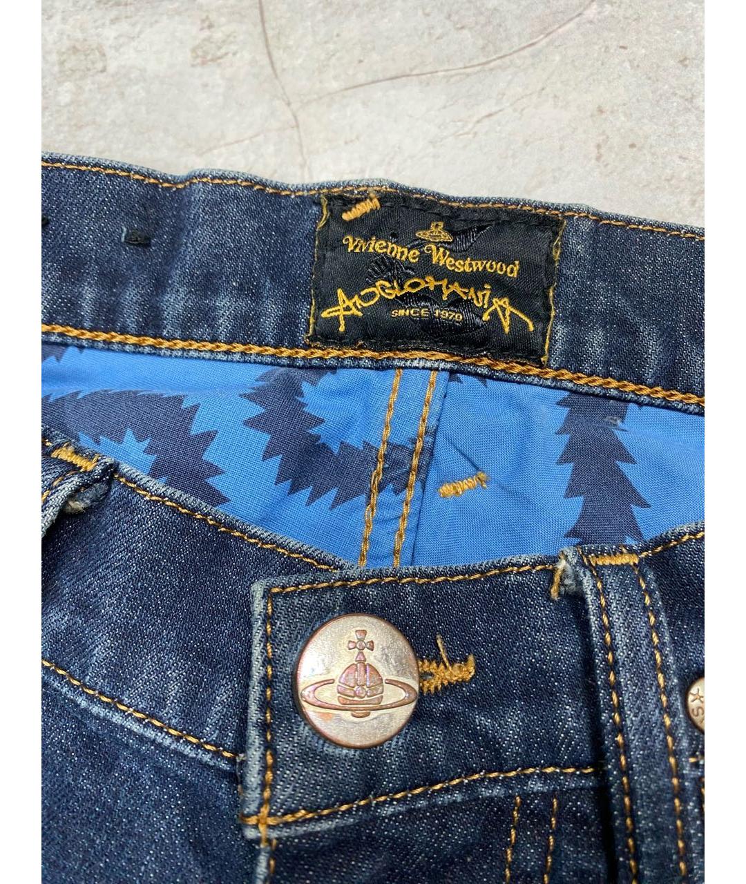 VIVIENNE WESTWOOD Синие хлопко-эластановые джинсы, фото 3
