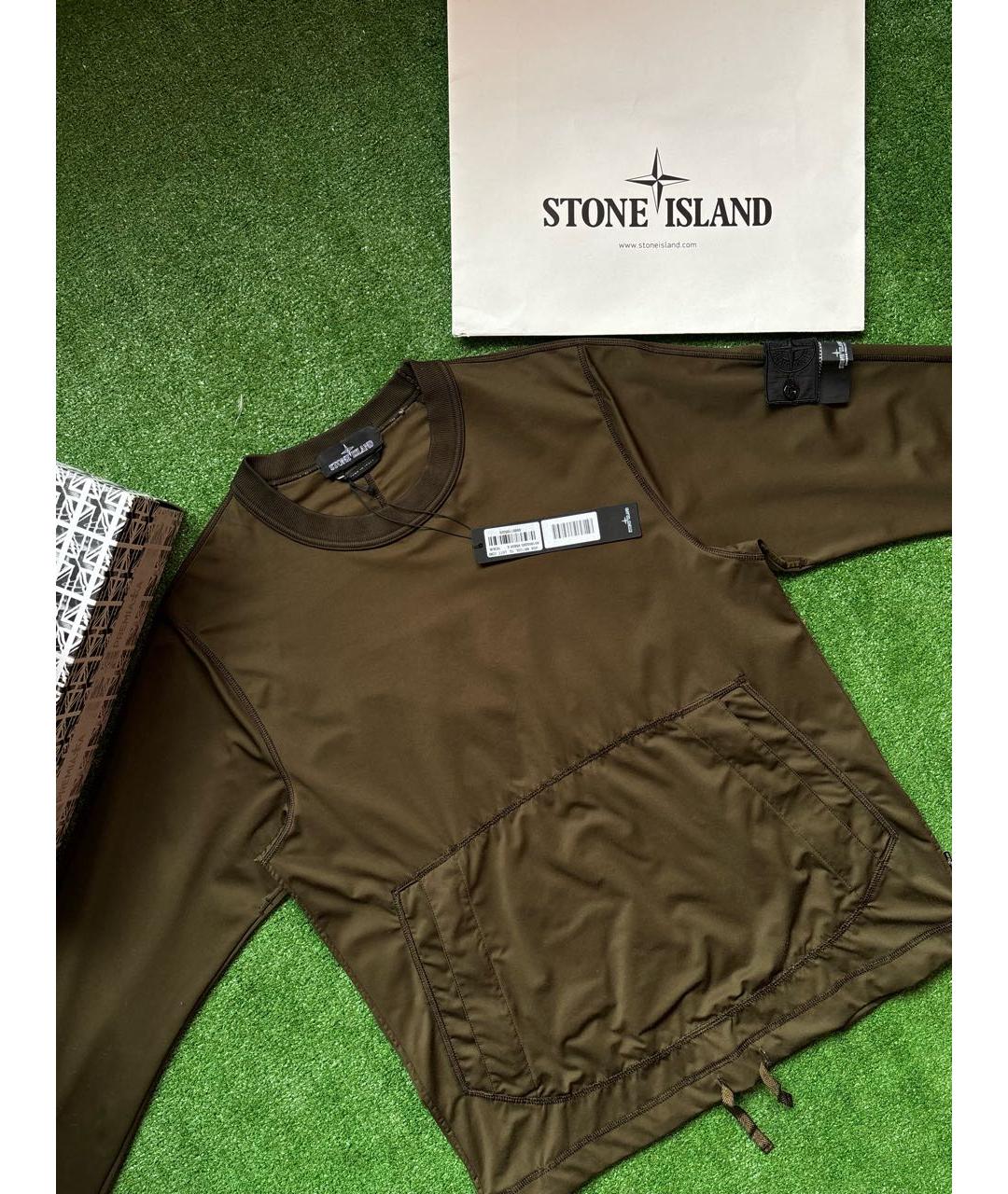 STONE ISLAND Коричневая полиамидовая куртка, фото 5