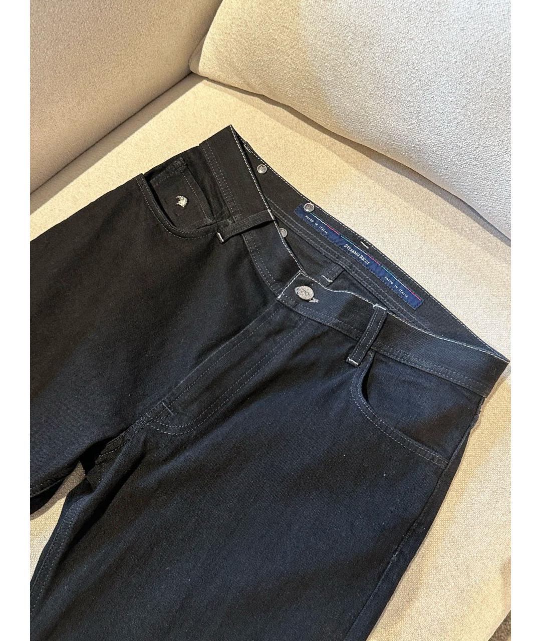 STEFANO RICCI Темно-синие прямые джинсы, фото 3
