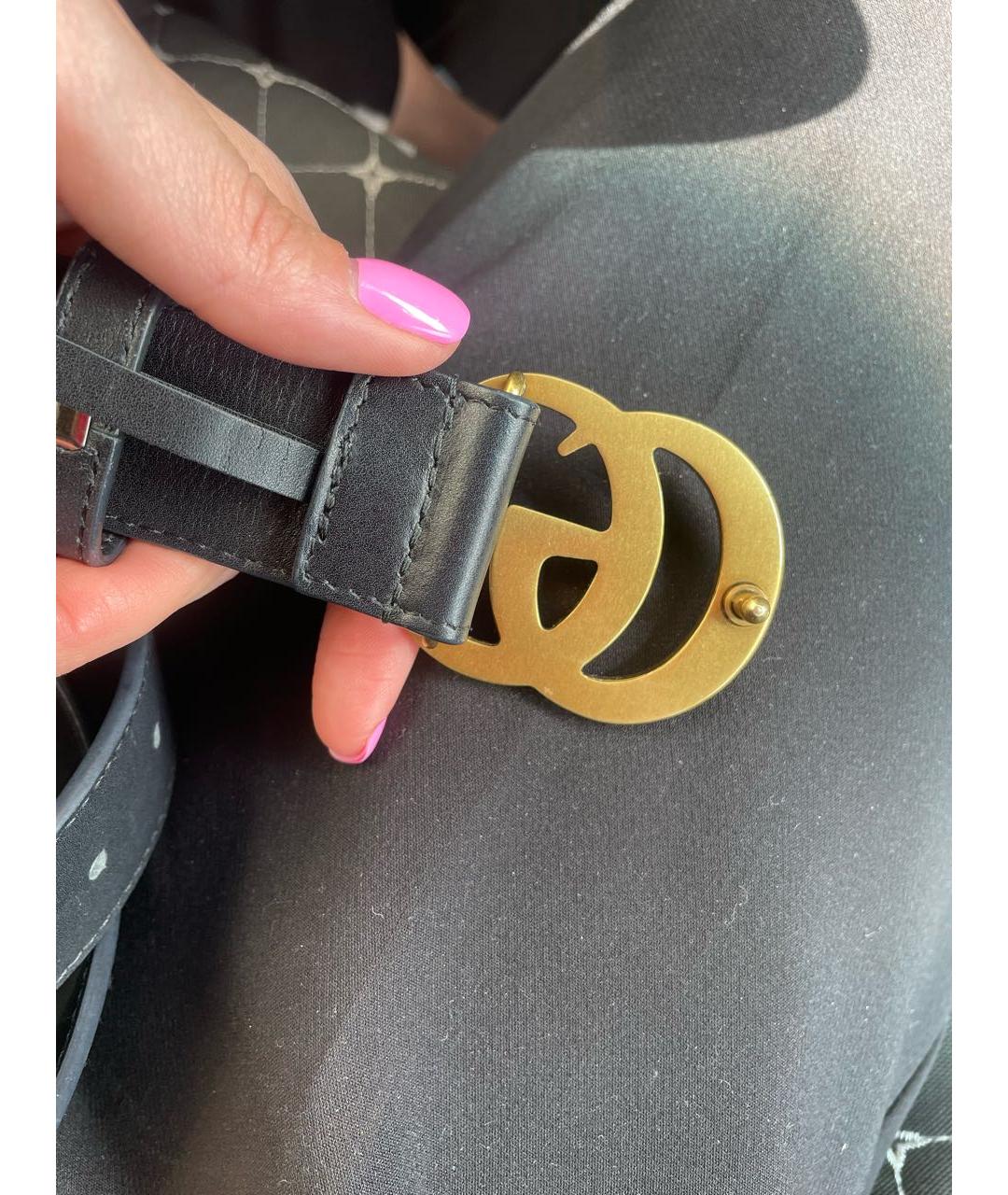 GUCCI Черный кожаный ремень, фото 4