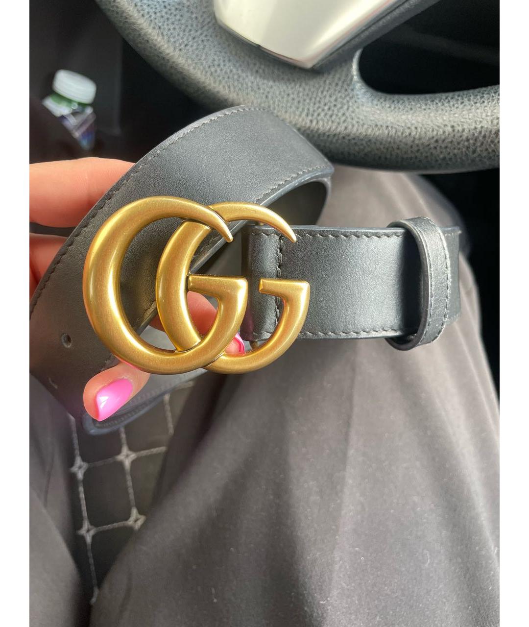 GUCCI Черный кожаный ремень, фото 2