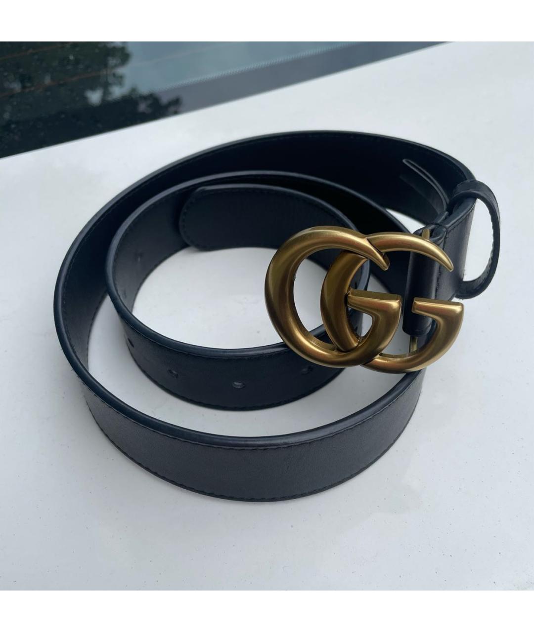 GUCCI Черный кожаный ремень, фото 9