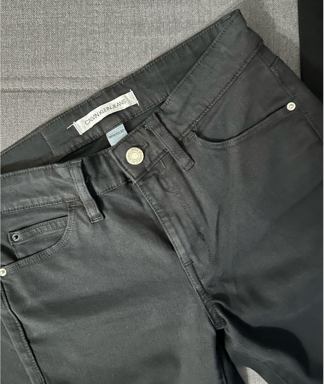 CALVIN KLEIN Черные хлопковые прямые джинсы, фото 3